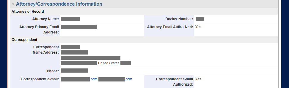 Trademark Correspondence